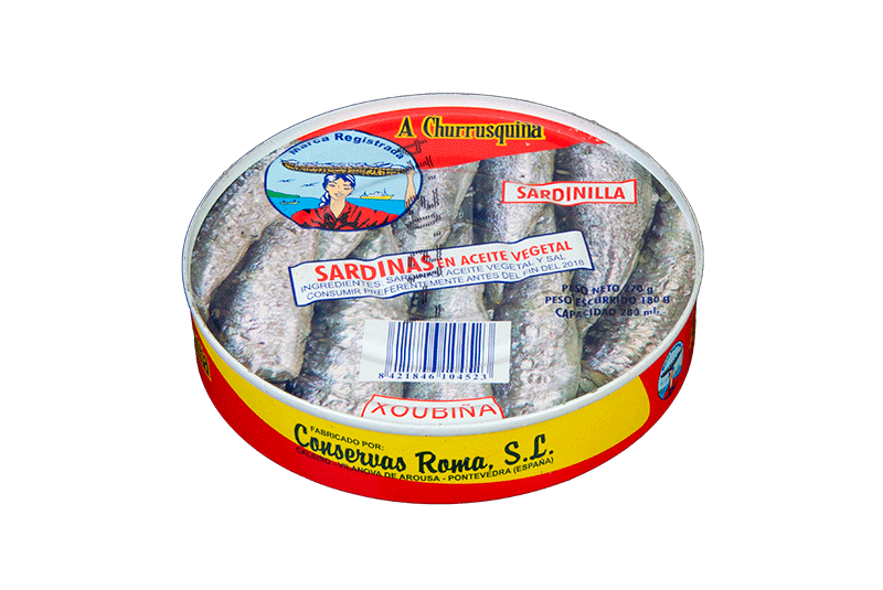 sardinas sardinillas xoubiña en aceite vegetal- RO 280